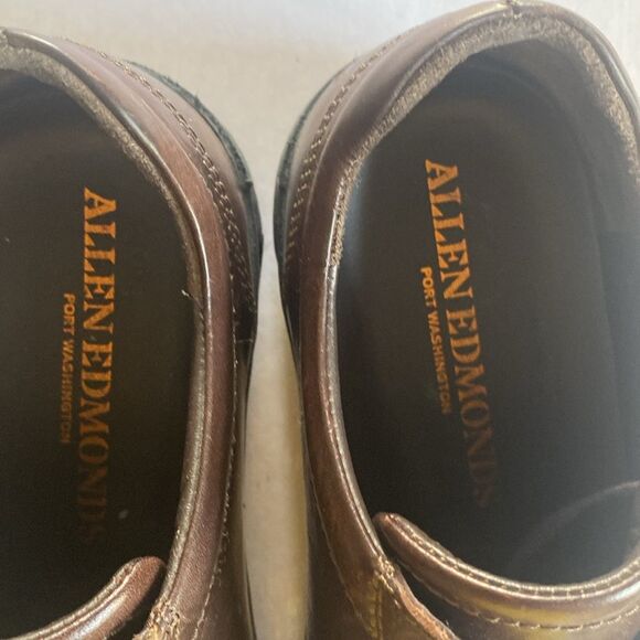 ALLEN EDMONDS Men’s Brown Leather Sneakers Size 8 1/2 - Picture 4 of 10
